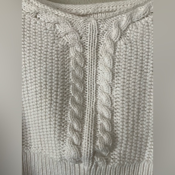 Hollister Junior medium crop tank cable knit girl next‎ door white flirty boho - Picture 4 of 6